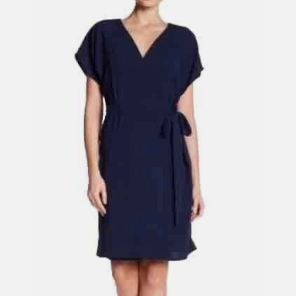 Bobeau crepe midi dress